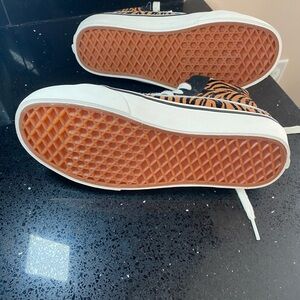 Vans Black and Orange Tiger Stripe Sneakers